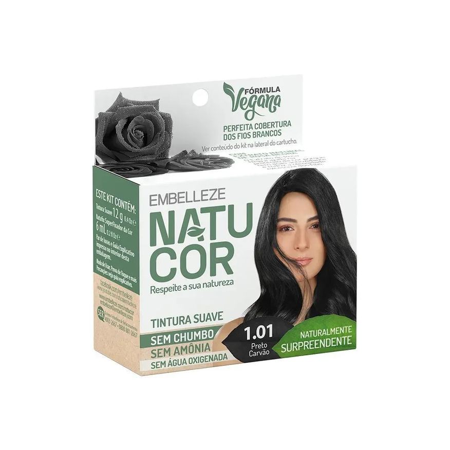 Embelleze Tintura Natucor 1.01 Preto Carvão Surpreendente