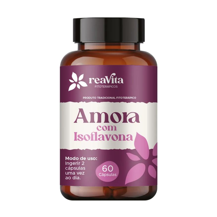 Reavita Suplemento Natural Amora Miúra com Isoflavona 500mg 60 Cápsulas