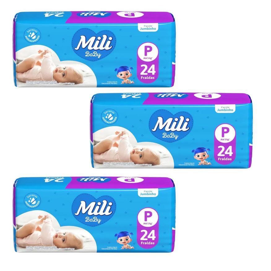Mili Kit C3 Fralda Infantil Jumbinho P C/24