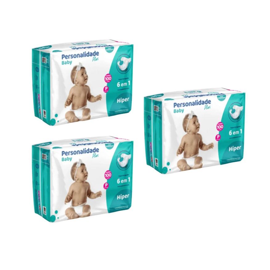 Personalidade Baby Kit C3 Fralda Infantil Baby Plus P C100 - Personalidade