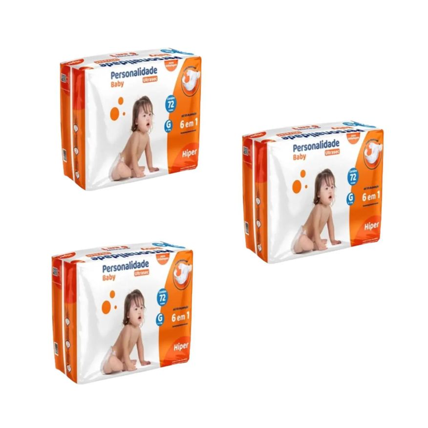 Personalidade Baby Kit C3 Fralda Hiper G C72 Ultrasec - Personalidade