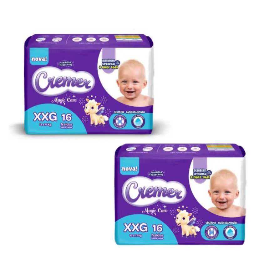 Cremer Kit C2 Fralda Magic Care Disney Xxg com 16 unidades