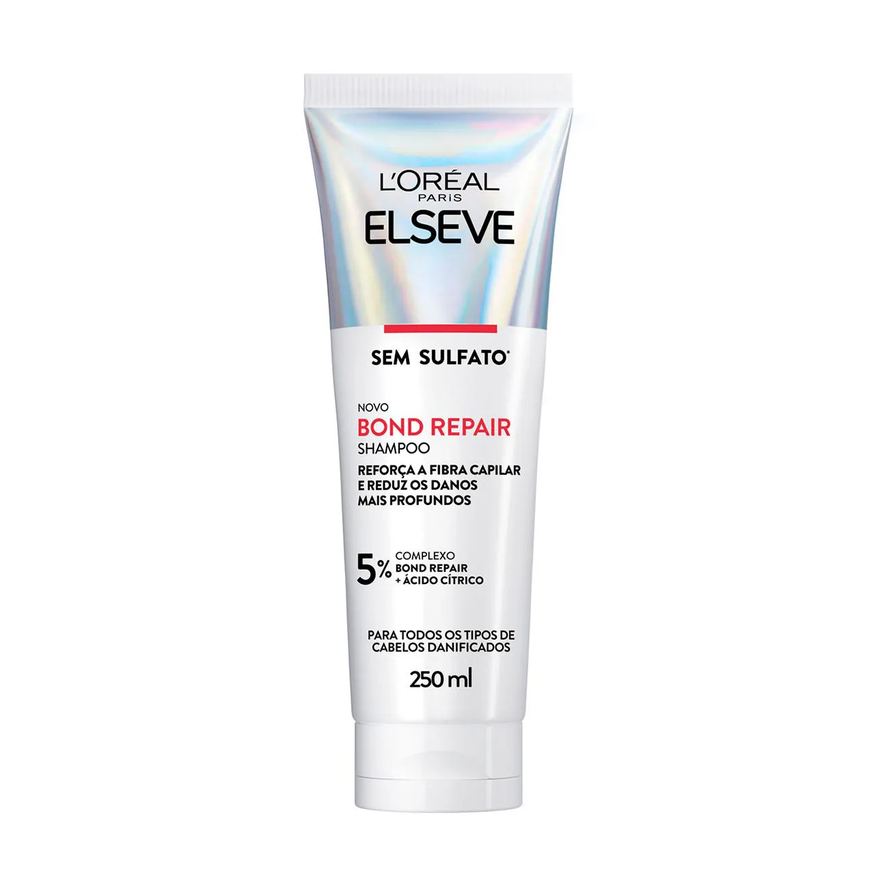 Elseve Shampoo Bond Repair Limpeza Suave Sem Sulfato com Reparação Molecular 250ml