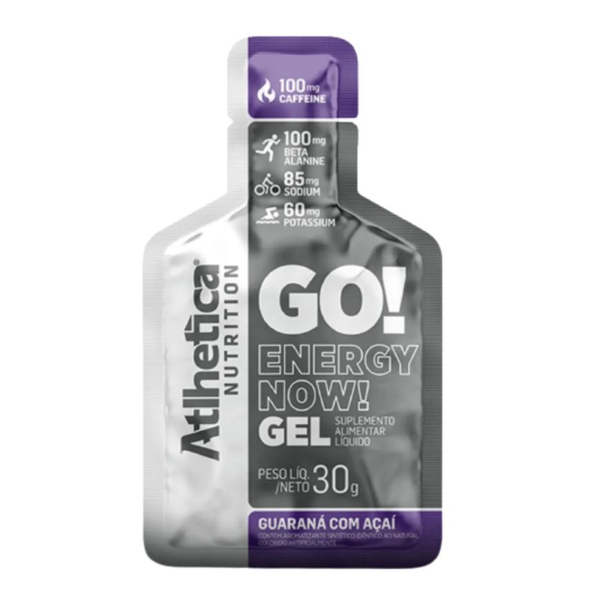 Atlhetica Nutrition Go! Energy Now Gel - 10 Sachês de 30g Carboidrato com Cafeina Guarana com Açai