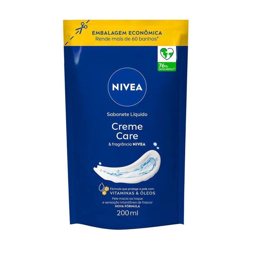 Nivea Refil Sabonete Líquido Corporal Creme Care com 200ml