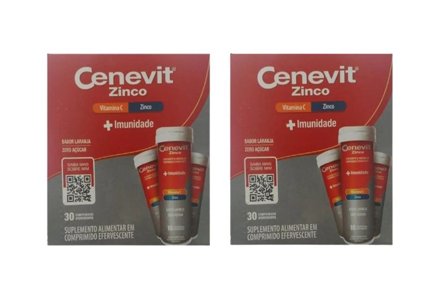 Cenevit Kit 2 Vit C, Zinco + Imunidade Laranja 30 Comp