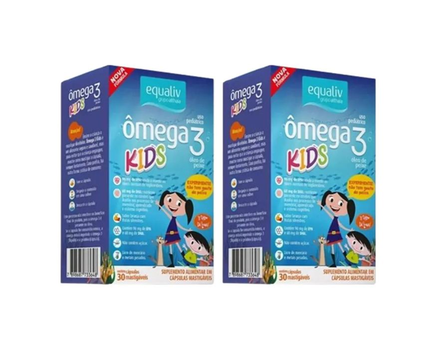 Equaliv Kit 2 Suplemento Ômega 3 Kids 30 cápsula Mastigáveis