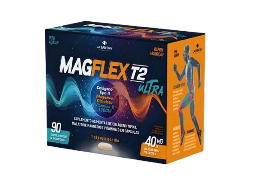 La San Day Magflex T2 Ultra Colágeno Tipo2 Mag Vit D 60 cápsulas sem Sabor
