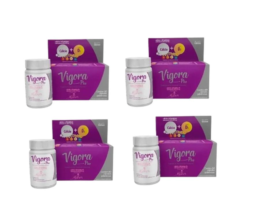 Prati Donaduzzi Kit 4 Vigora Plus Mulher Cálcio Calcium +vit D3 60 Cápsulas