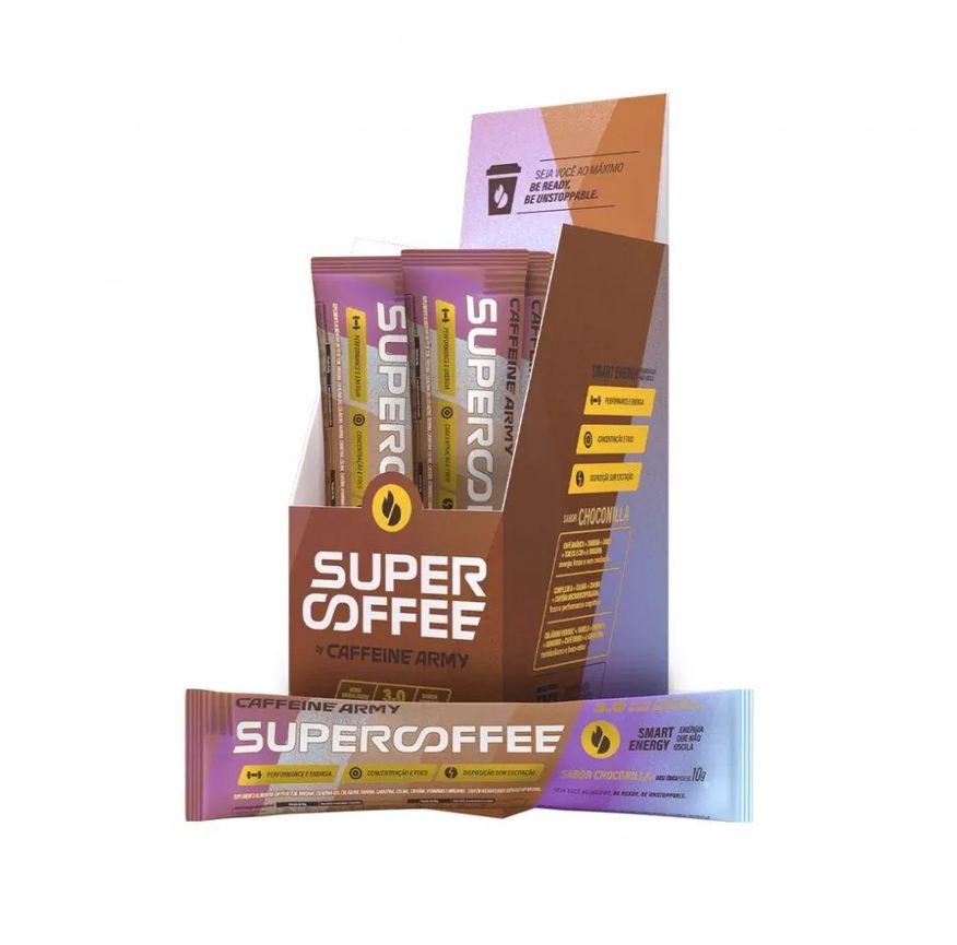 Caffeine Army Supercoffee 3.0 To Go Display (14 Sachês de 10g) - Sabor: Choconilla