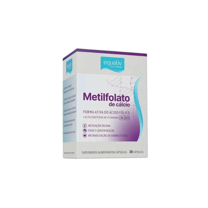 Equaliv Metilfolato de Cálcio Fonte Ácido Fólico + B6 e B12 - 30 cápsulas