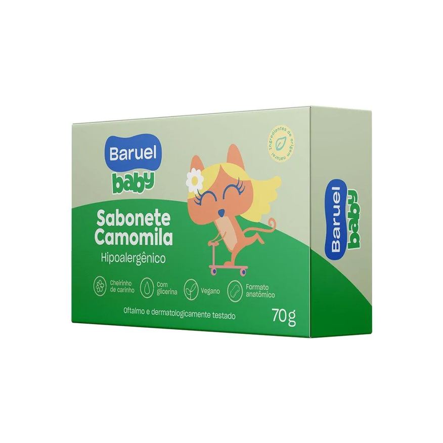 Baruel Sabonete Baby Camomila 70g - Embalagem com 12 unidades
