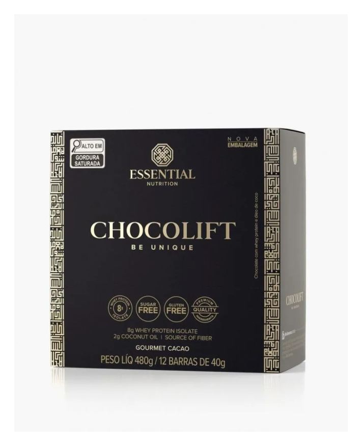 Essential Nutrition Chocolift (display 12 Barras de 40g) - (nova Embalagem) - Sabor: Be Unique