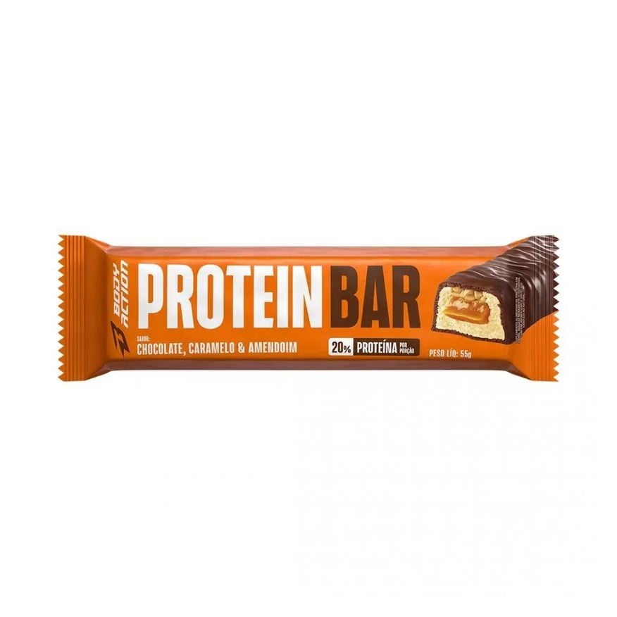 Body Action Protein Bar (55g) - Sabor: Chocolate, Caramelo e Amendoim
