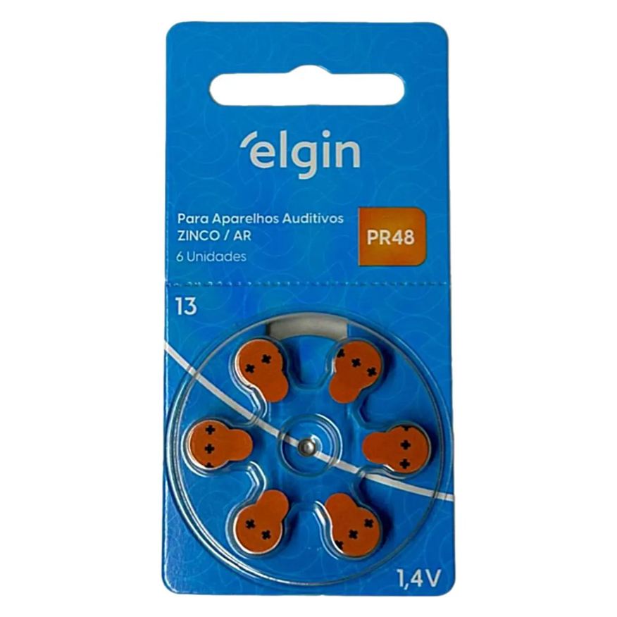 Elgin Bateria para Aparelho Auditivo 13 1.4v - 06 unidades