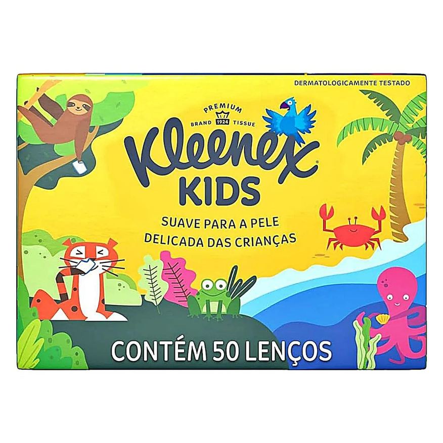 de Lenço Papel Kleenex Dia a Dia - Box com 50 unidades
