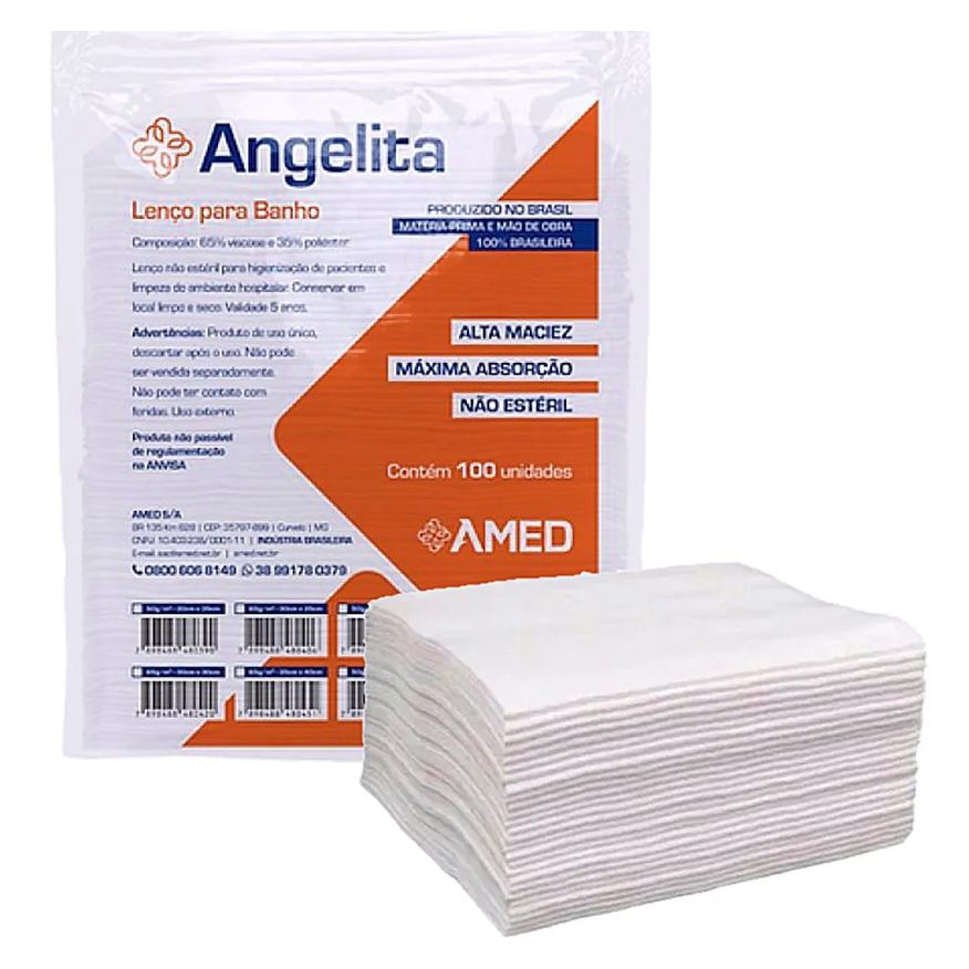 Amed Toalha para Banho Angelita 65g/m² 30x35cm - 100 unidades
