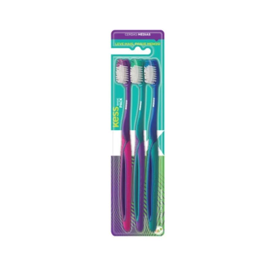 Kess Escova de Dente Média C/3 Unidades