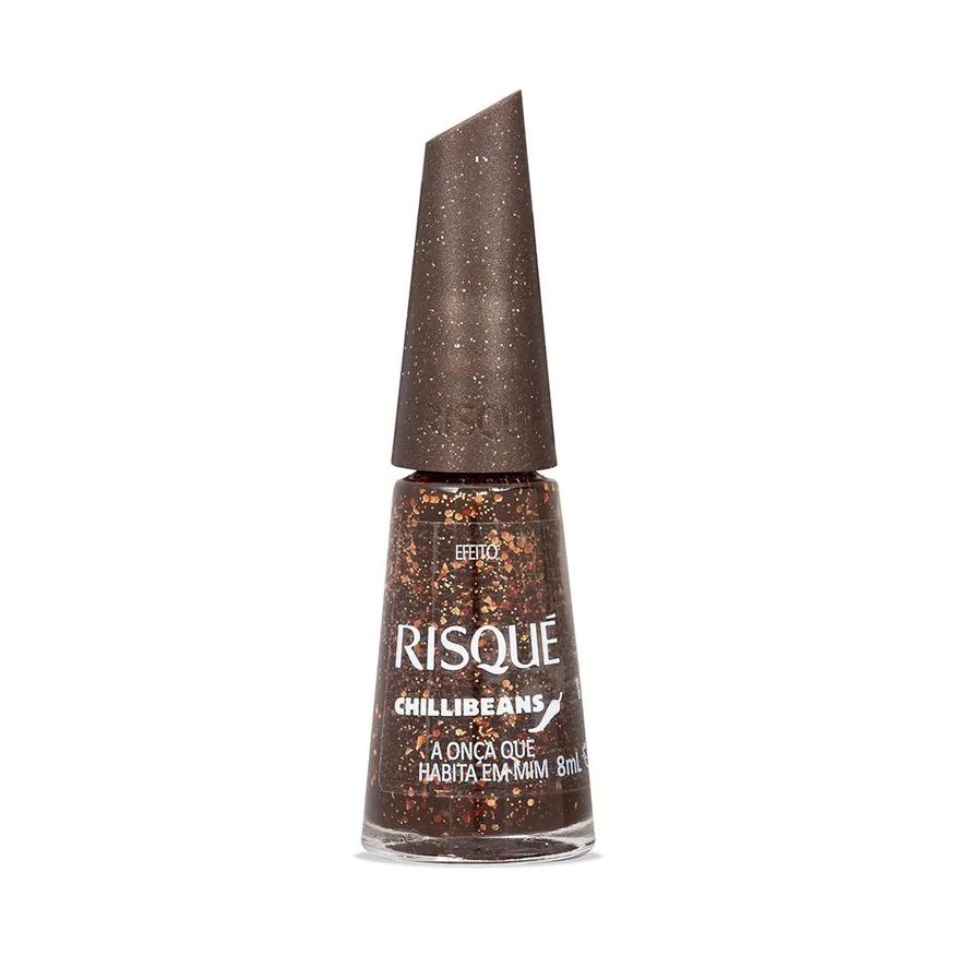 Risqué Esmalte Marrom & Chilli Beans a Onça Que Habita em Mim Efeito