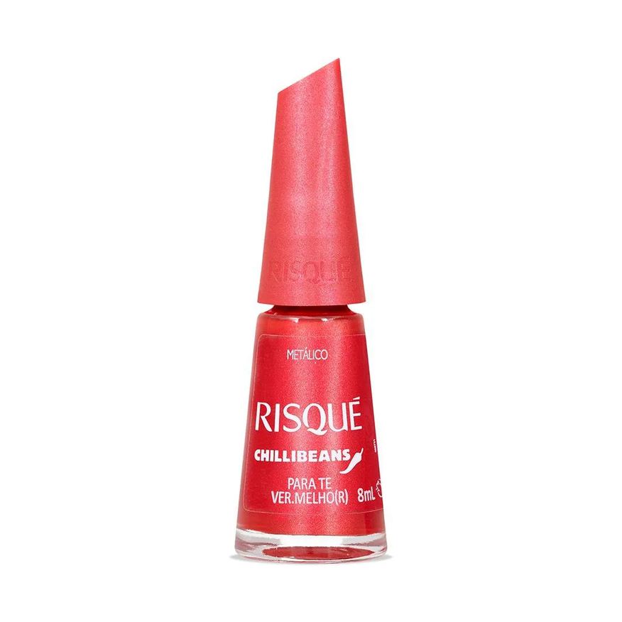Risqué Esmalte Vermelho & Chilli Beans para Te Vermelhor Metálico