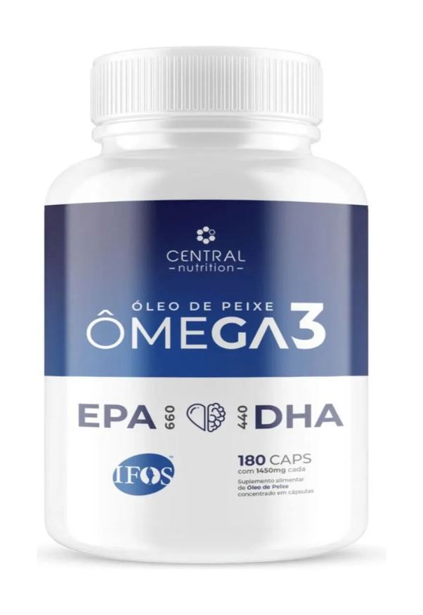 Central Nutrition Ômega 3 660epa 440dha 1450mg 180 cápsulas Sabor Natural