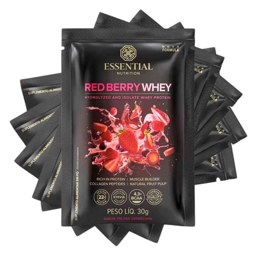 Essential Whey Protein Hidrolisado Kit 5 Unidades Red Berry - Nutrition