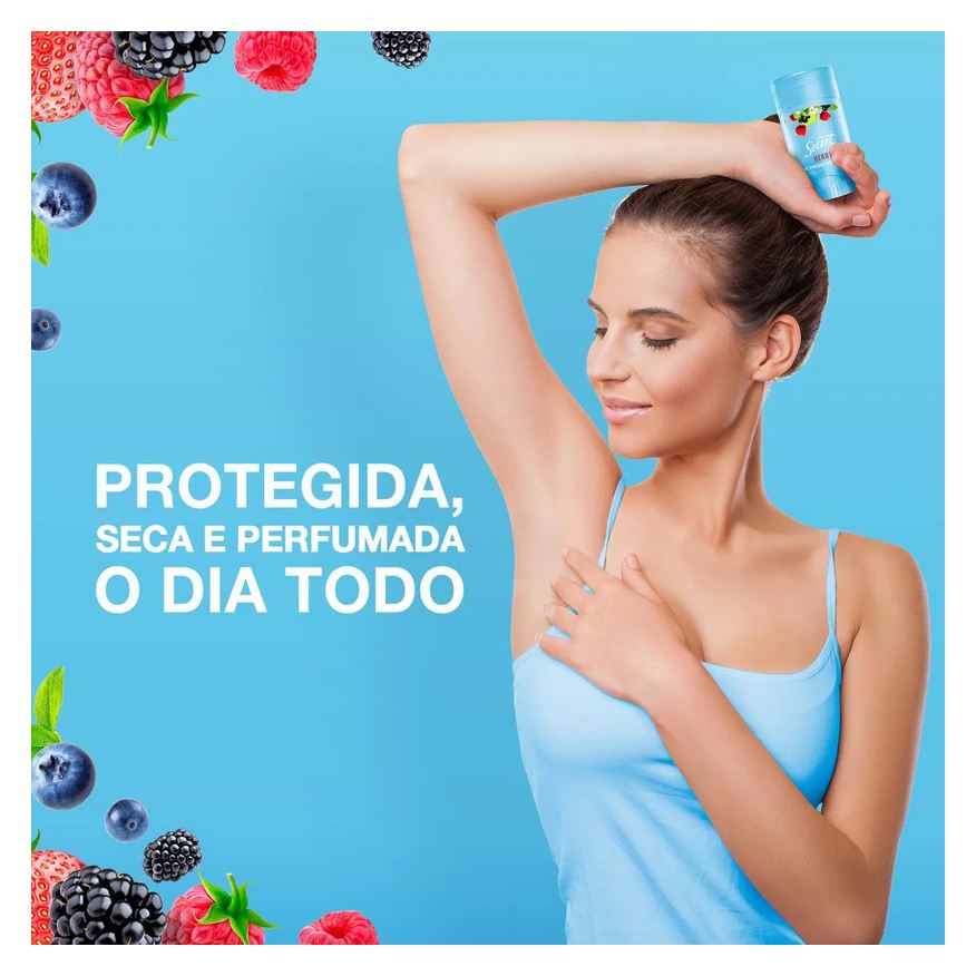 Antitranspirante Desodorante Secret Berry Gel 48h Feminino 45g