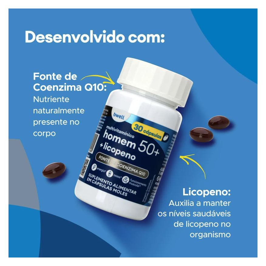 bwell Polivitamínico Homem Senior 50+ 30 Cápsulas
