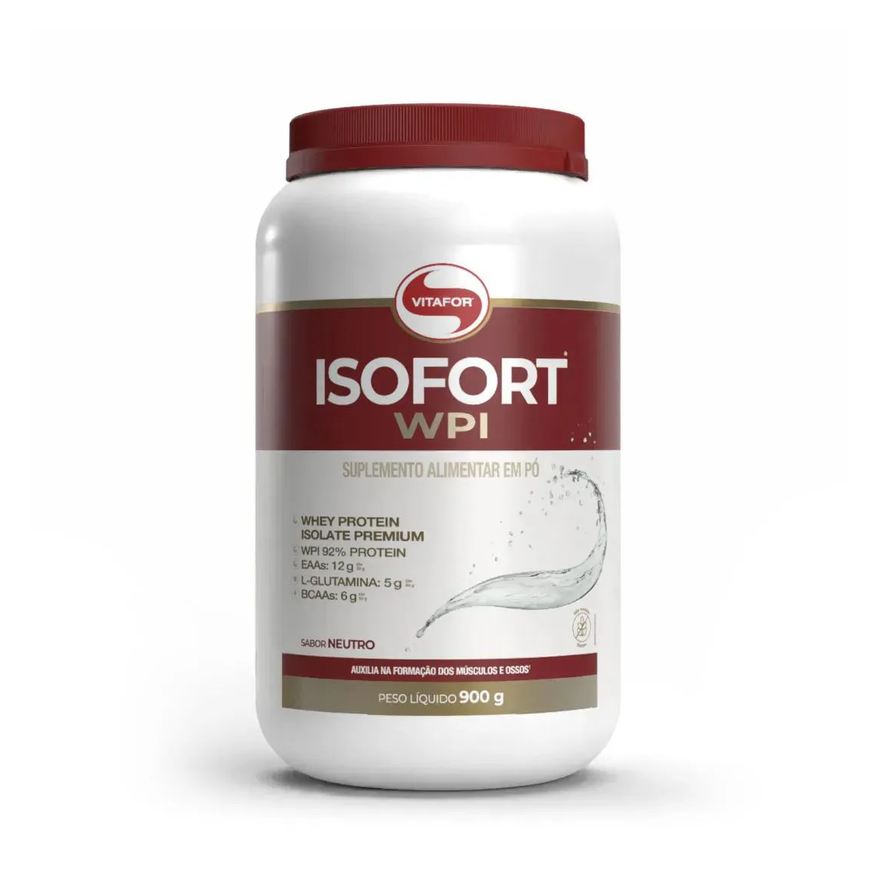 Vitafor Whey Protein Isolado Isofort Sabor Neutro Pote 900g