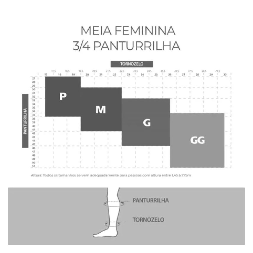 Attiva Meia ¾ Panturrilha Media Compressao 18-21 Mas Fechada Marrom Tamanho G Cor Marrom