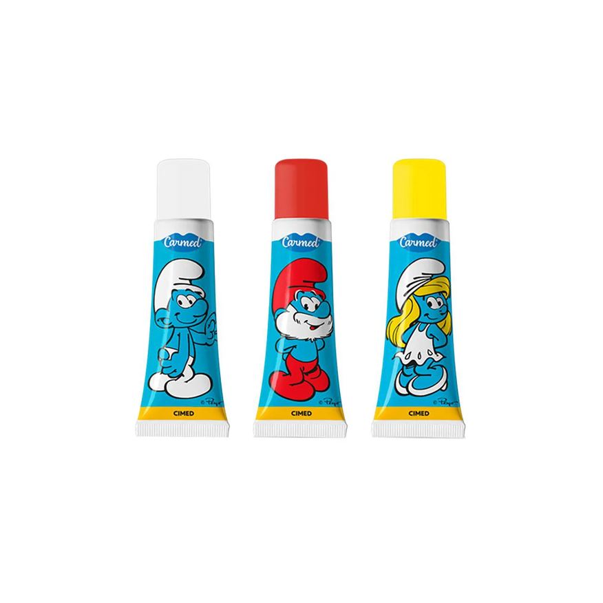 Labial Hidratante Carmed Os Smurfs Blueberry Incolor 10g