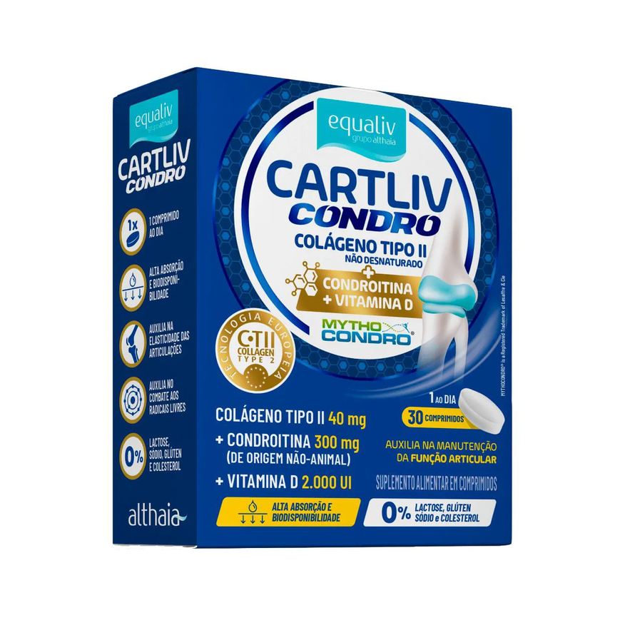Equaliv Colágeno Tipo II Cartliv Condro 30 Comprimidos