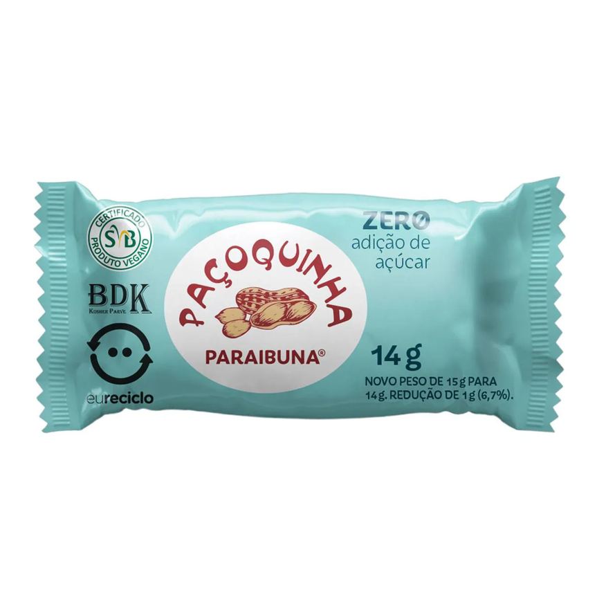 Bananinha Paraibuna Paçoquinha Paraibuna Sem Açúcar 15g