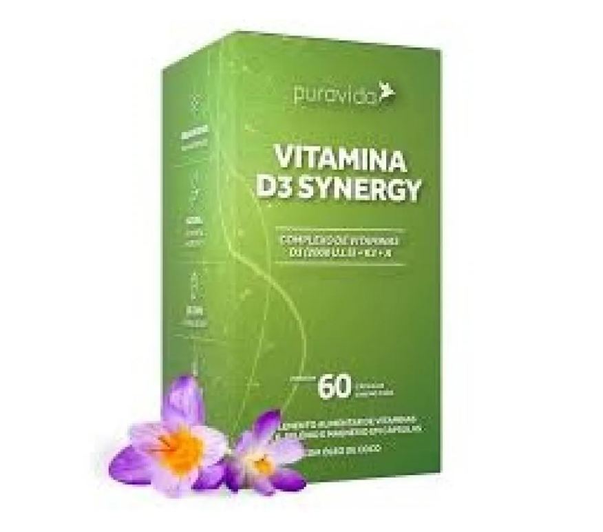 Puravida Vitamina D3 Sinergy (60 cápsulas) - Padrão: Único