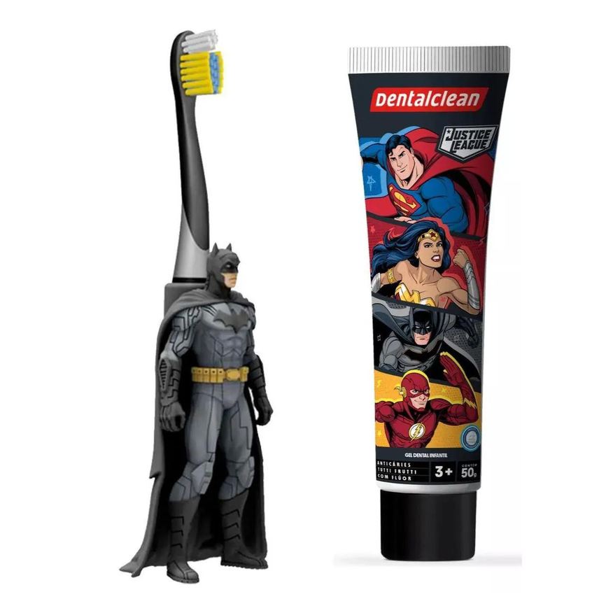 Dentalclean Escova de Dente Batman + Gel Liga da Justiça