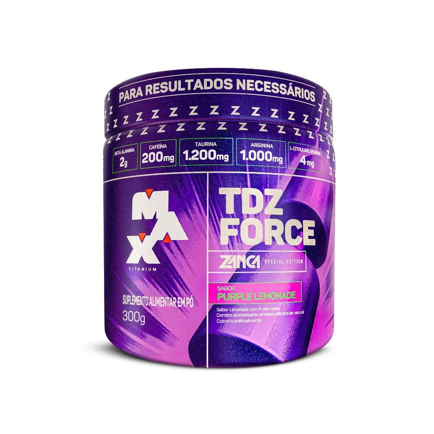 Max Titanium PRé TREINO TDZ FORCE GABRIEL ZANCANELLI 300g 300g Purple Lemonade