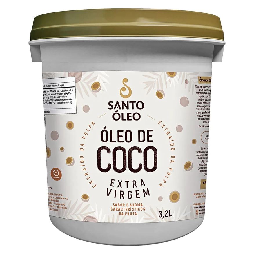Santo Óleo Óleo de Coco Extravirgem Polpa 3,2l