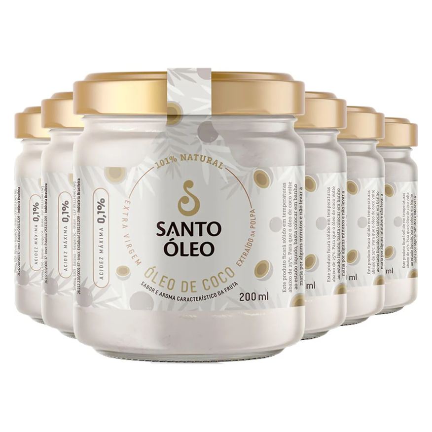 Santo Óleo Óleo de Coco Extravirgem Polpa 6 X 200ml