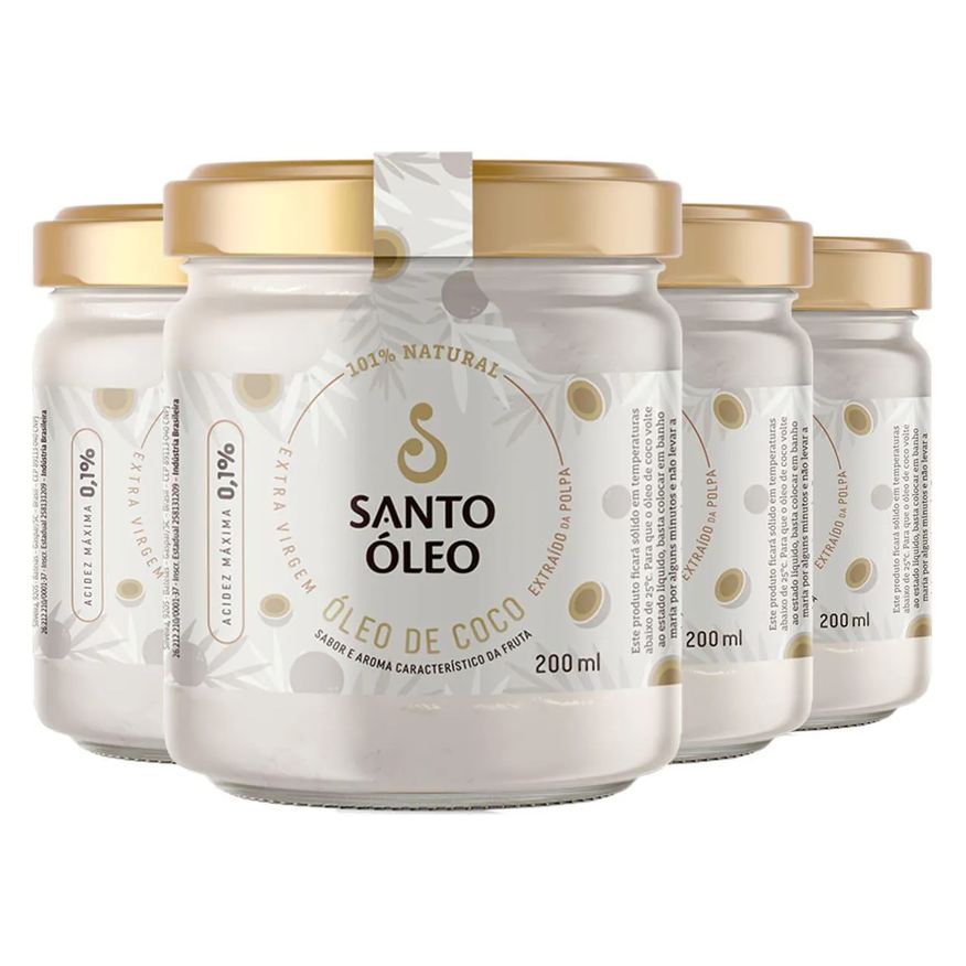 Santo Óleo Óleo de Coco Extravirgem Polpa 4 X 200ml