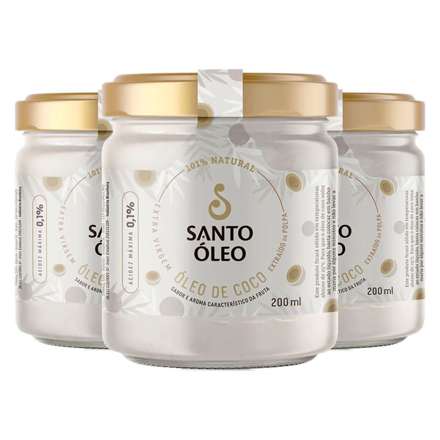 Santo Óleo Óleo de Coco Extravirgem Polpa 3 X 200ml