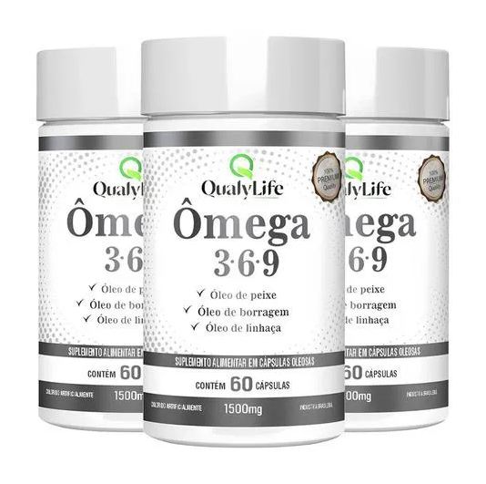 Qualylife Ômega 3, 6 e 9 3 X 60 cápsulas