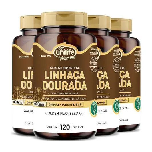 Unilife Óleo de Linhaça Dourada 4 X 120 cápsulas