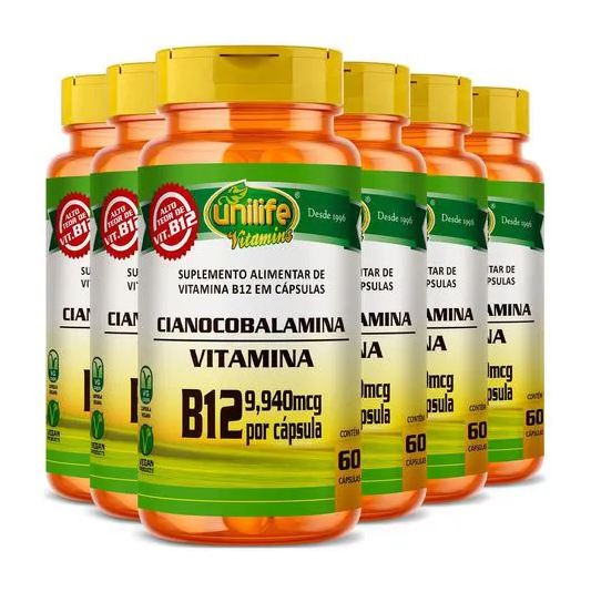 Unilife Vitamina B12 Cianocobalamina 6 X 60 Cápsulas
