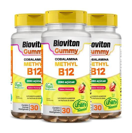 Unilife Cobalamina Methyl Vitamina B12 3 X 30 Gomas
