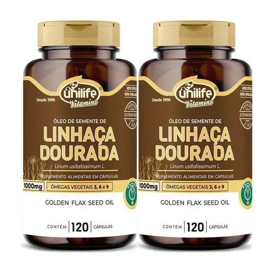 Unilife Óleo de Linhaça Dourada 2 X 120 cápsulas
