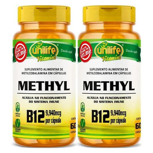 Unilife Vitamina B12 Metilcobalamina 2 X 60 cápsulas
