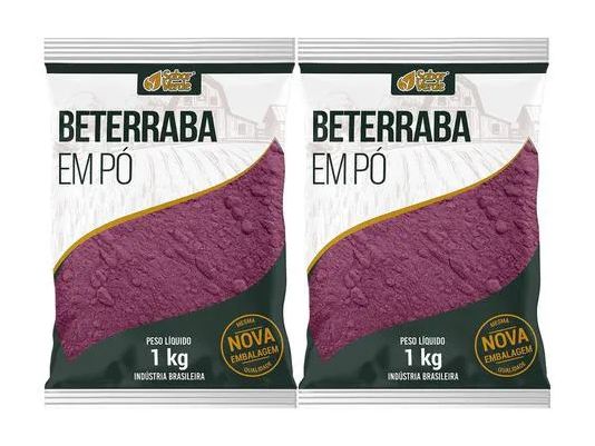 Sabor Verde Beterraba em Pó Desidratada Farinha Pura 2 X 1kg
