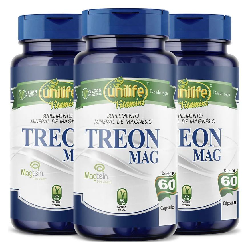 Unilife Magnésio Treonato Treon Mag 3 X 60 cápsulas