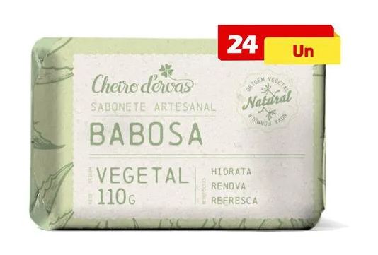 Cheiro de Ervas Sabonete de Babosa 24 X 110g Artesanal