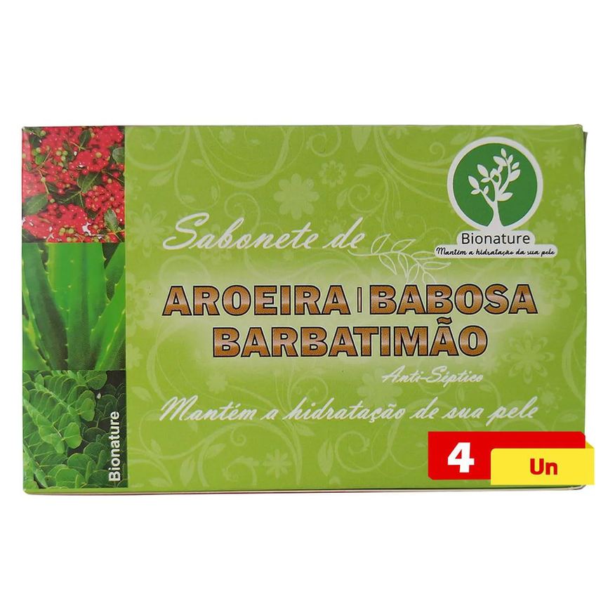 Bio Nature Sabonete de Aroeira Babosa e Barbatimão 4 X 110g Bionature
